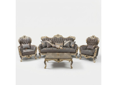 Exclusieve sofa set 3+3+1 3-delig 2x bank fauteuil ontspannings luxueuze set