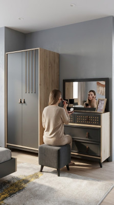 Exclusief design dressoir met spiegel Slaapkamer dressoir Design kast