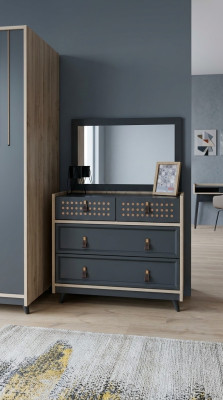 Exclusief design dressoir met spiegel Slaapkamer dressoir Design kast