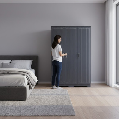Kledingkast Kast Meubels Slaapkamer Kasten Hout Zwart Loft