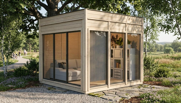 Campinghuis Tuinhuis Houten huis Vakantiehuis Tuinhuisje 354x354x318.