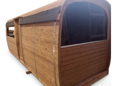 Houten buitensauna hout grenen houten saunahuis sauna huisje huis