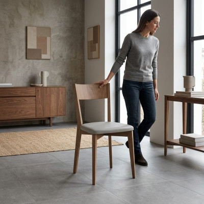 Stoel eetkamerstoelen keukenstoel stijlvol nieuw stoel grijs