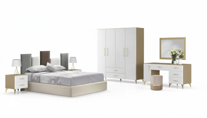 Slaapkamer set Bed 2x Nachtkastje Commode 7delig Design Luxe