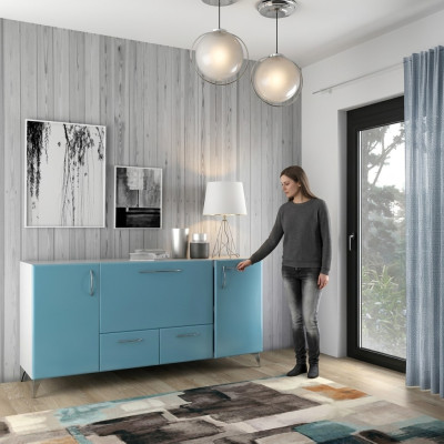 Babyblauw dressoir luxe woonkamer wandkasten meubels commodes