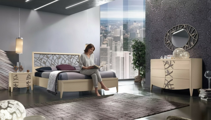 Slaapkamer set compleet bed 2x nachtkastje dressoir 5-delig nieuw beige