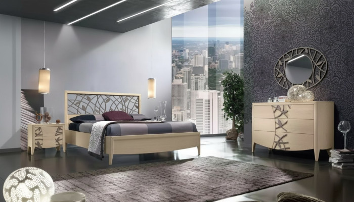 Slaapkamer set compleet bed 2x nachtkastje dressoir 5-delig nieuw beige