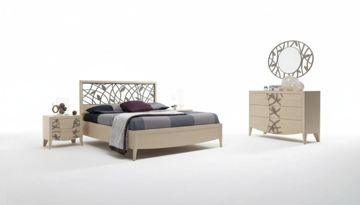 Slaapkamer set compleet bed 2x nachtkastje dressoir 5-delig nieuw beige