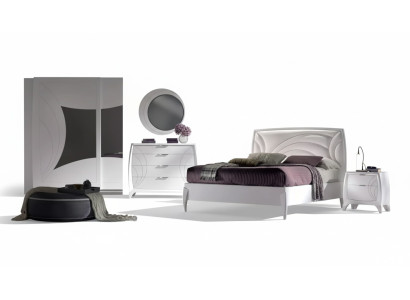 Slaapkamer set Bed 2x Nachtkastje Kledingkast 6-delig Design Luxe