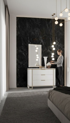 Slaapkamer set commode spiegel Nieuw Luxe Compleet nieuw Wit 2-delig