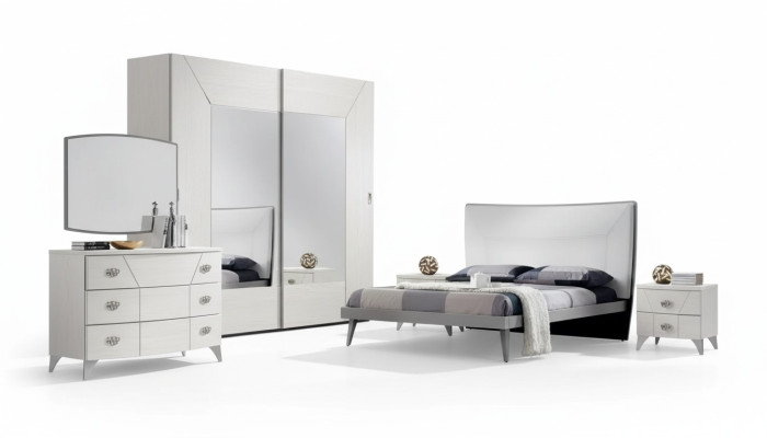 Slaapkamer set Bed 2x Nachtkastjes Commode 6-delige Design Luxe