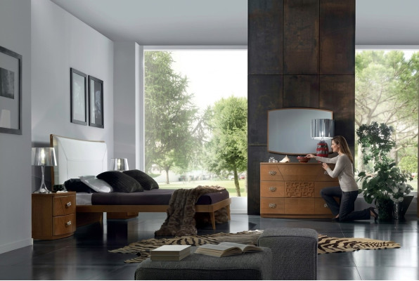 Slaapkamer set Bed 2x Nachtkastje Commode 6-delig Design Luxe Compleet