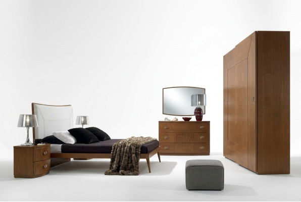 Slaapkamer set Bed 2x Nachtkastje Commode 6-delig Design Luxe Compleet