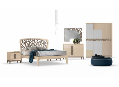 Slaapkamer set Bed 2x Nachtkastjes Kledingkast Design Luxe nieuw 6-delig