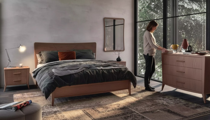 Slaapkamerset Bed 2x Nachtkastjes Commode Design Luxe Meubelen 4-delig
