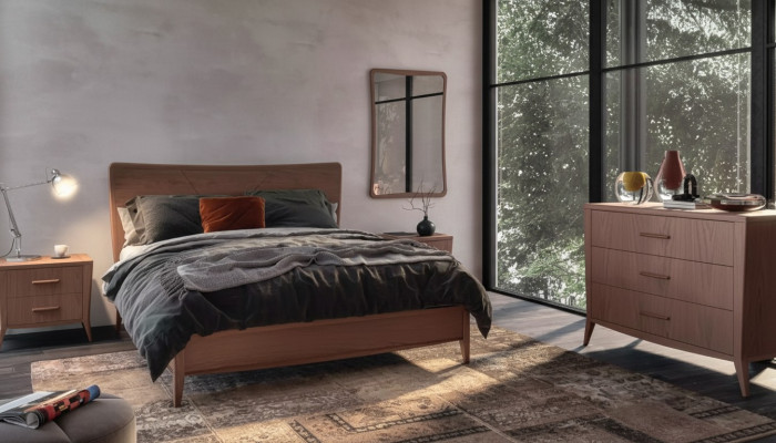 Slaapkamerset Bed 2x Nachtkastjes Commode Design Luxe Meubelen 4-delig