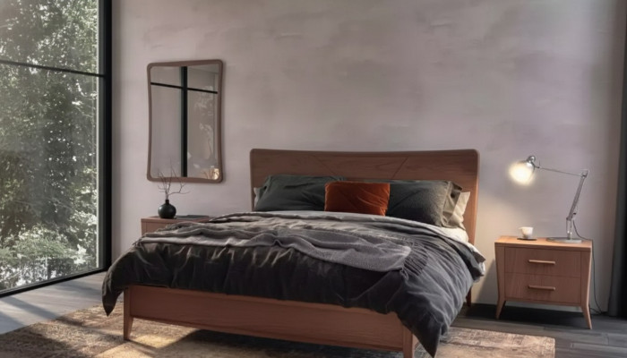 Slaapkamerset Luxe Bed 2x Nachtkastjes Design nieuw bruin 3-delig Modern