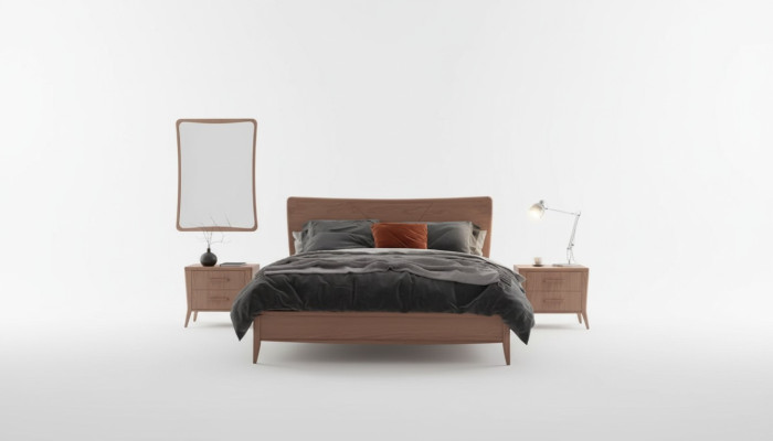 Slaapkamerset Luxe Bed 2x Nachtkastjes Design nieuw bruin 3-delig Modern