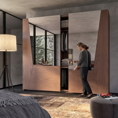 Kledingkast bruin Slaapkamer Hout Kast Luxe Modern Kledingkasten