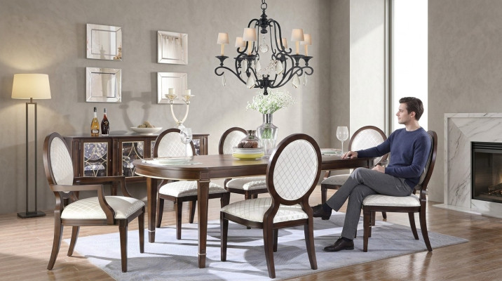 Tafel 4x stoelen 2x stoelen dressoir 8-delige eetkamerset groep garnituur