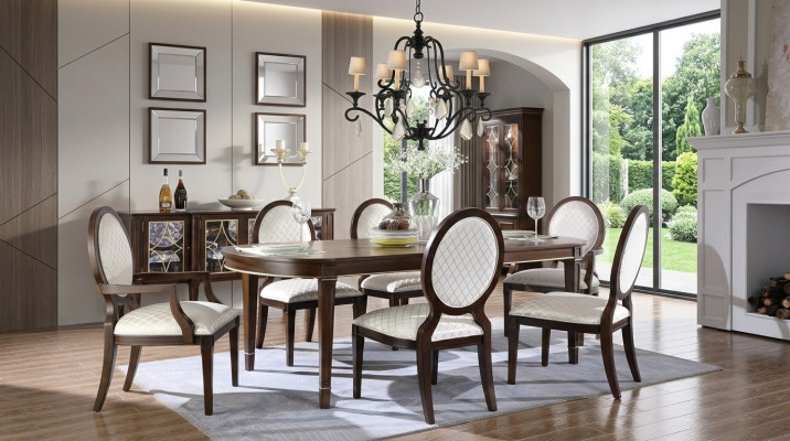 Tafel 4x stoelen 2x stoelen dressoir 8-delige eetkamerset groep garnituur