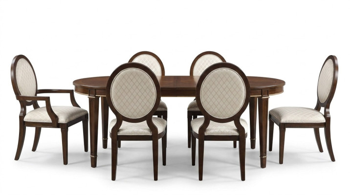 Tafel 4x stoelen 2x stoelen dressoir 8-delige eetkamerset groep garnituur
