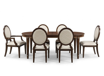 Tafel 4x stoelen 2x stoelen dressoir 8-delige eetkamerset groep garnituur