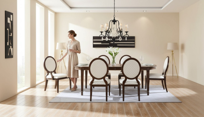 Instellen eettafel eettafel 4x stoelen 2x stoelen met armleuningen eetkamerset