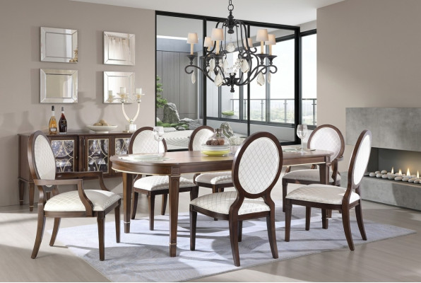 Instellen eettafel eettafel 4x stoelen 2x stoelen met armleuningen eetkamerset