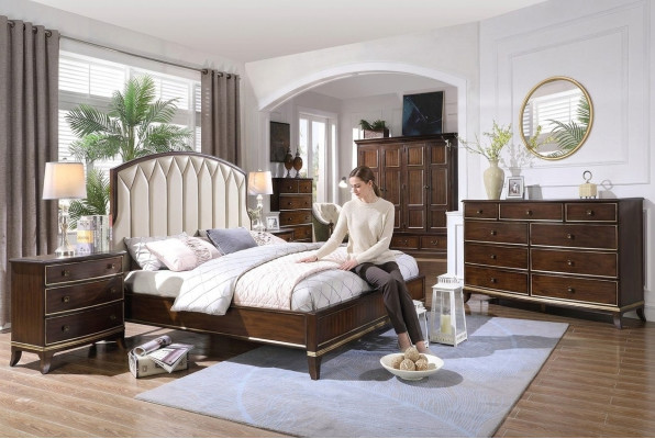 Bed 2x Nightstands Chest of drawers Bedroom Set Design Luxury new 4 pieces