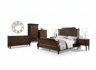 Bed 2x Nightstand Dresser Complete Bedroom Furniture Set 4pcs New