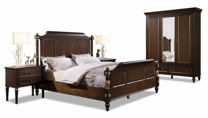 Slaapkamerset Bed 2x Nachttafels Luxe nieuw 3-delig Ontwerp Modern Hout