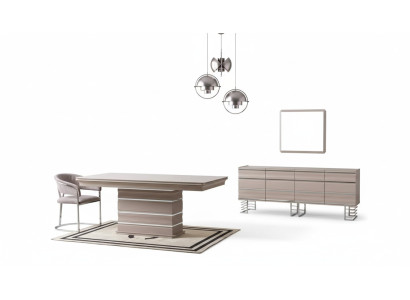 Tafel 6x Stoelen Dressoir Spiegel 9-delige eetkamer set groep garnituur