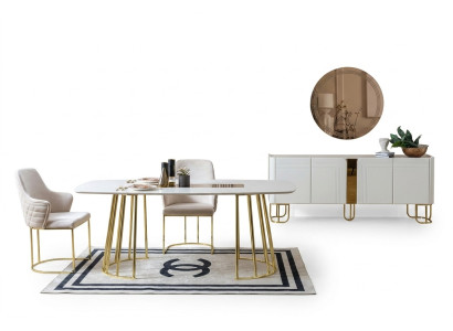 Tafel Stoelen 7-delige eetkamer eettafel eetkamer set groep nieuw ontwerp