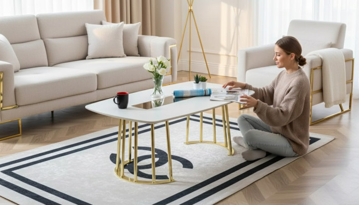 Salontafel wit Modern woonkamermeubilair Tafel Luxe design nieuw Luxe
