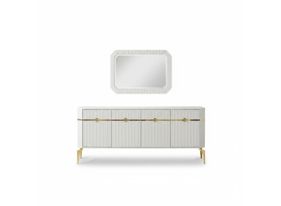 Dressoir Spiegel Ontwerp Meubels Console Hout Woonkamer Designer