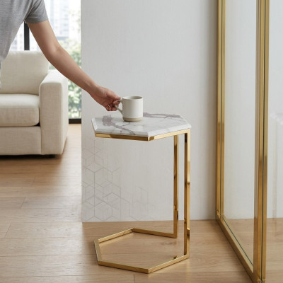 Bijzettafel Woonkamer Meubilair Materiaal Roestvrij Staal Goud Roestvrij Staal Ontwerp
