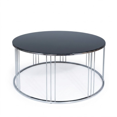 Salontafel meubel luxe nieuw zwart modern woonkamer design roestvrij staal.