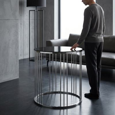 Bijzettafel Woonkamer Meubilair Materiaal Roestvrij staal zwart Ontwerp Modern