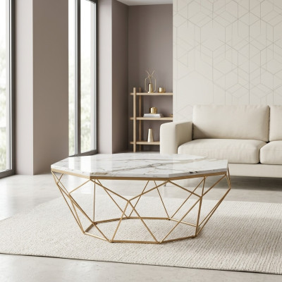 Salontafel Meubilair Tafel Goud Luxe Nieuw Modern Woonkamerontwerp Metaal