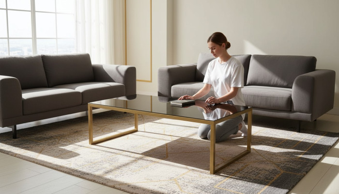 Salontafel Woonkamertafel Bijzettafel Design Roestvrij Staal Goud Modern