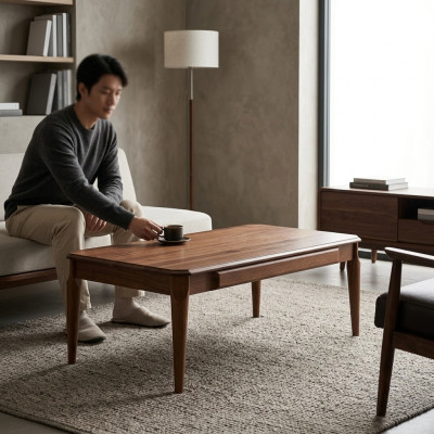 Salontafel houten tafel luxe meubels design woonkamertafel modern bruin