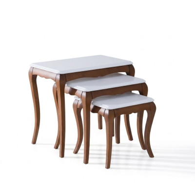 Bijzettafel 3x Woonkamer Meubels Materiaal Hout wit Design Modern