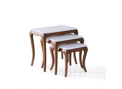 Bijzettafel 3x Woonkamer Meubels Materiaal Hout wit Design Modern