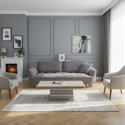 Bank 3-zits Stof Woonkamer Ontwerp Modern Nieuw Luxe wit grijs