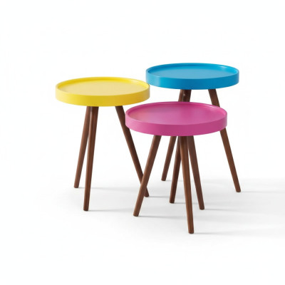 Bijzettafel 3x bruin Woonkamer meubels Materiaal Hout Design nieuw