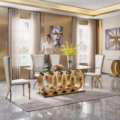 Moderne eettafel van roestvrijstalen eettafel Eettafels Designmeubels Tafels