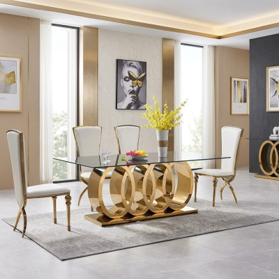 Moderne eettafel van roestvrijstalen eettafel Eettafels Designmeubels Tafels