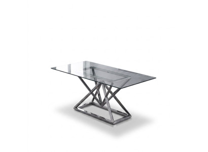 Ontwerper Eetkamer Moderne Glazen Tafel Roestvrijstalen Tafels Roestvrijstalen Frame