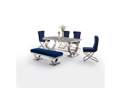 Ontwerper Rechthoekige eettafel Eetkamer meubels Luxe RVS tafels